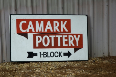 Arkansas Democrat Gazette photo by Cary Jenkins One of the items recently auctioned, an old Camark Pottery signCamark Pottery Factory, Camden Arkansas